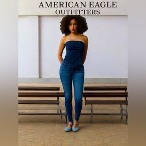 American Eagle, Curvy Super Hi-Rise Jegging, Size 00, Dark Blue